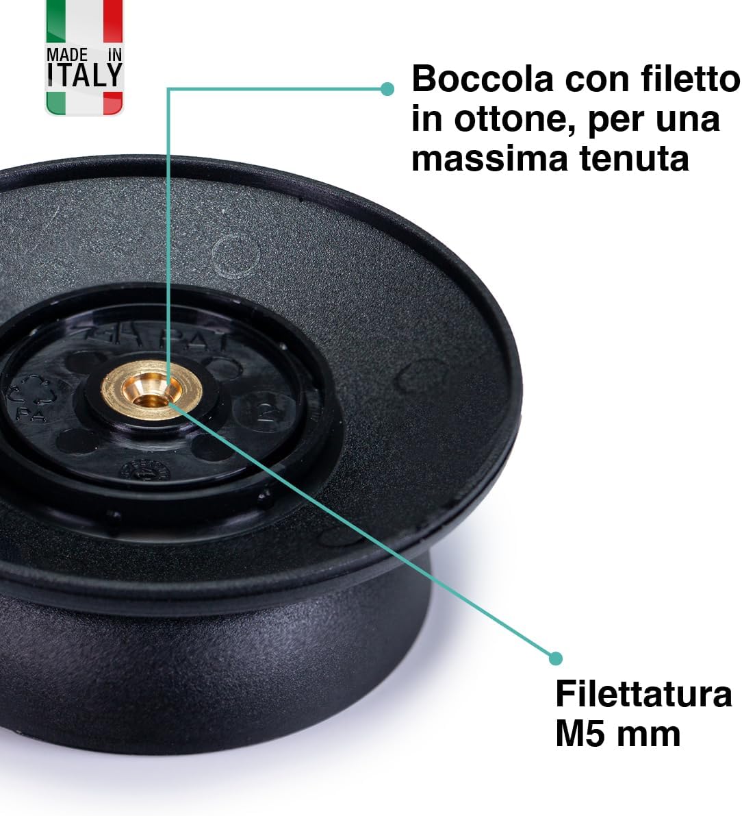 1 Pomello Visiotherm filettatura 5 mm