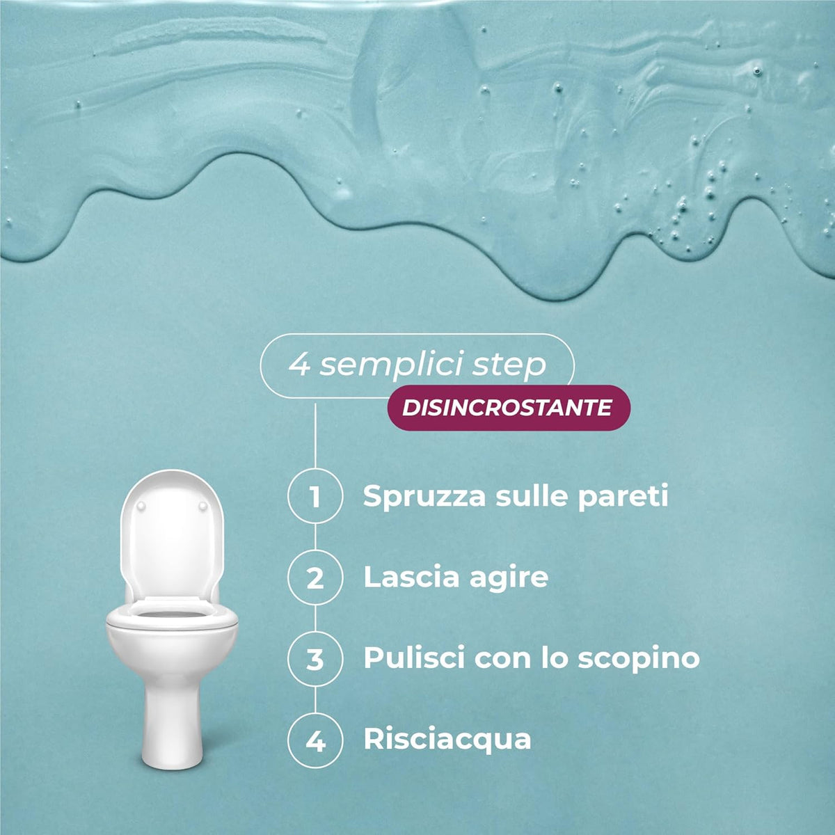 Kit Manutenzione e Pulizia Profonda del Bagno. Cali-mex Schiuma 1 kg + Disincrostante WC
