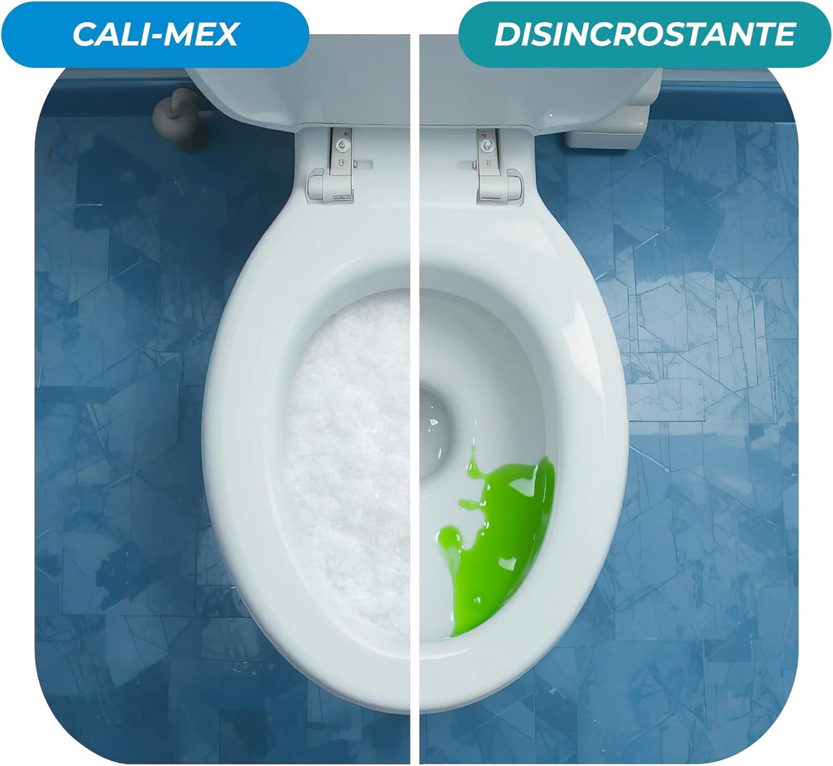 Kit Manutenzione e Pulizia Profonda del Bagno. Cali-mex Schiuma 1 kg + Disincrostante WC