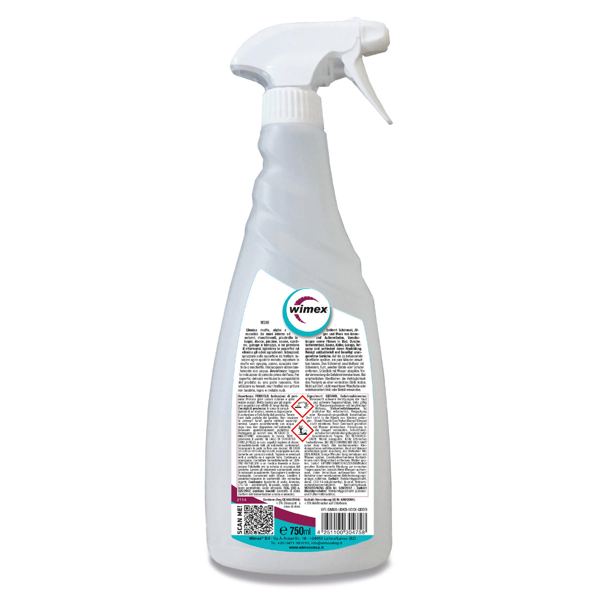 Detersivo Antimuffa, antialghe, antimuschio. Igienizzante. 750 ml