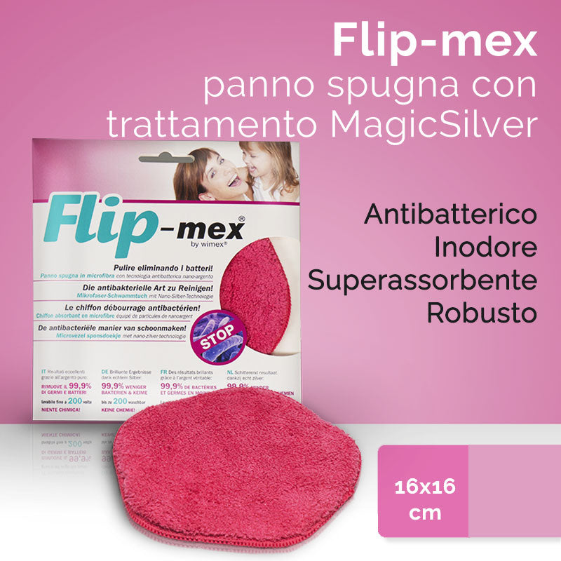 Kit "pulito sicuro" | Bio-mex detergente universale 300gr - Detergente igienizzante spray - Panno spugna Flip-mex 16x16cm
