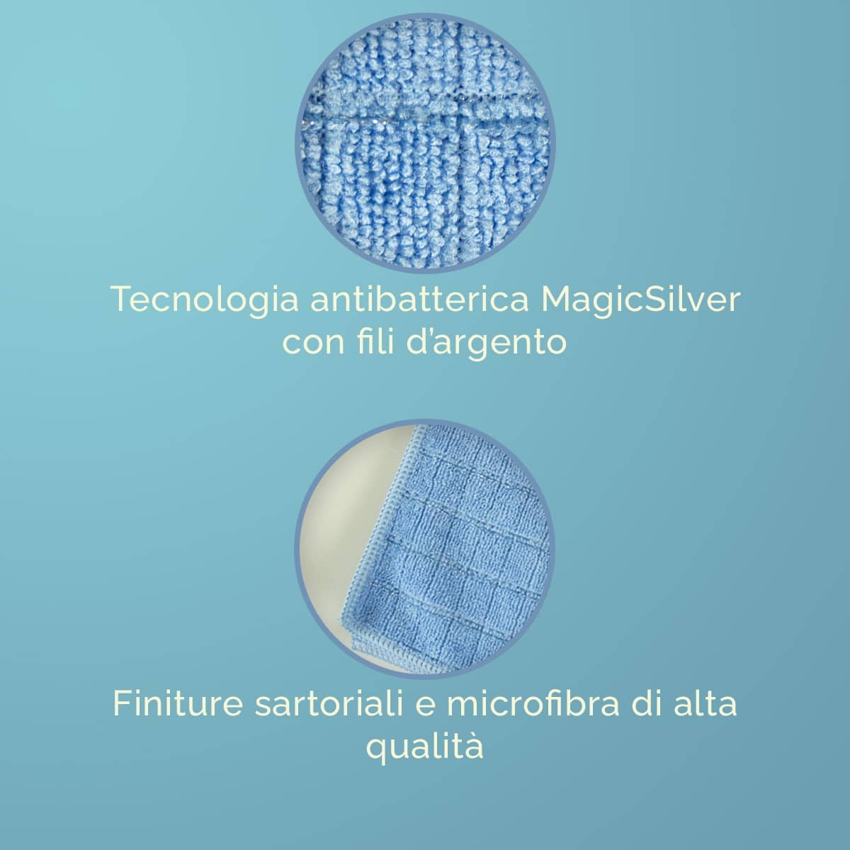 Panni in Microfibra Antibatterica con Tecnologia Magic Silver - 40x40 cm