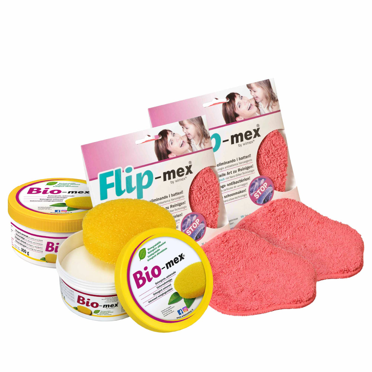 Bio-mex + Panno Spugna Antibatterico — Kit Doppio Risparmio