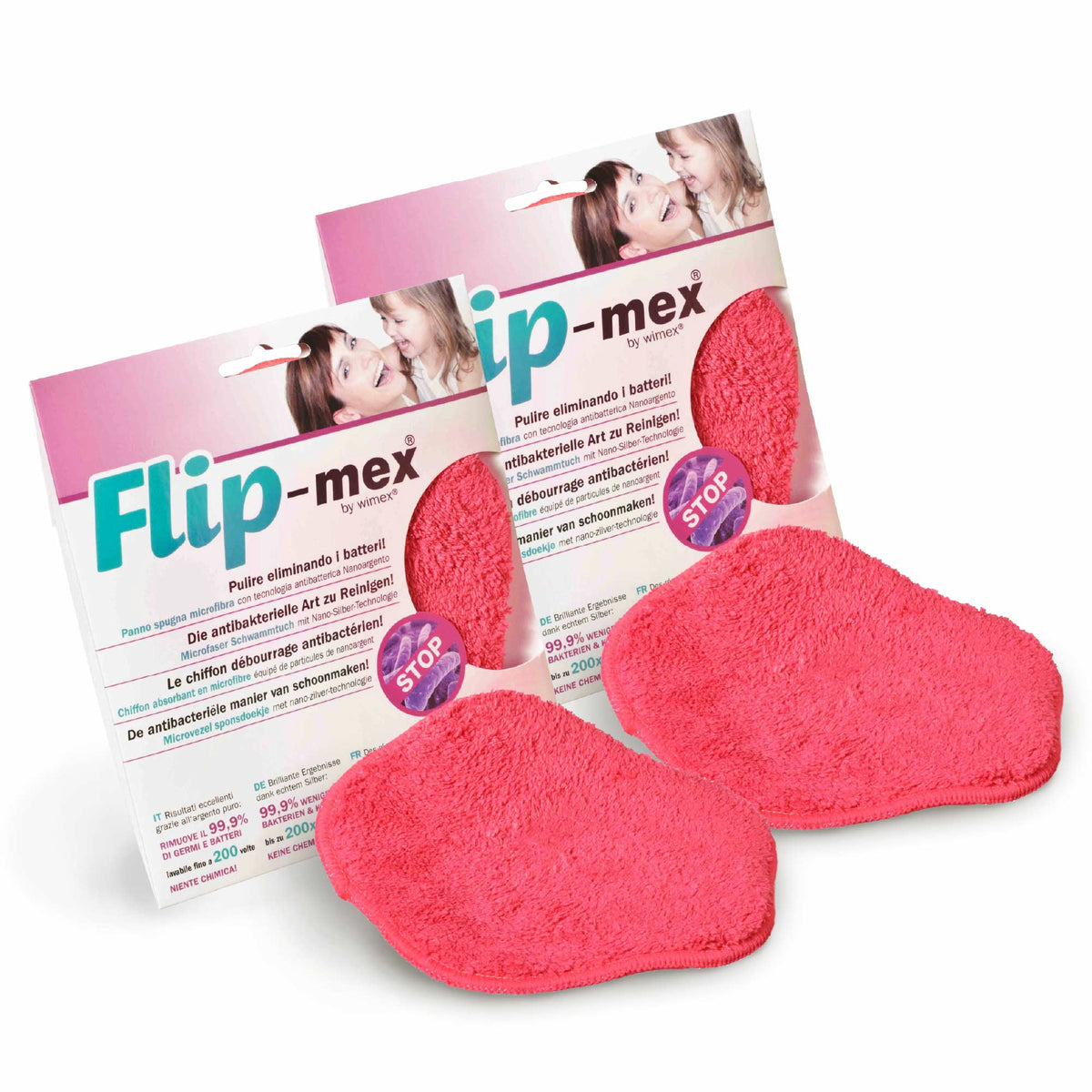 Kit 2 panni spugna Flip-mex. Antibatterico. 16x16 cm
