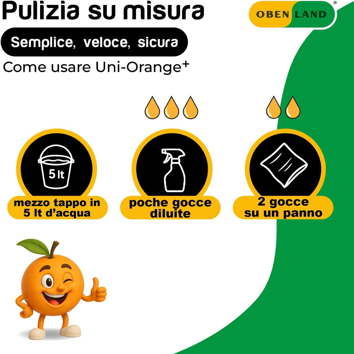 Uni-Orange⁺ sgrassatore concentrato 500ml - con spruzzino