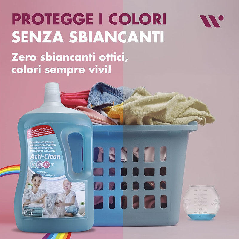 Acti-clean detersivo per bucato. Superconcentrato, con pallina dosatrice. 3 litri