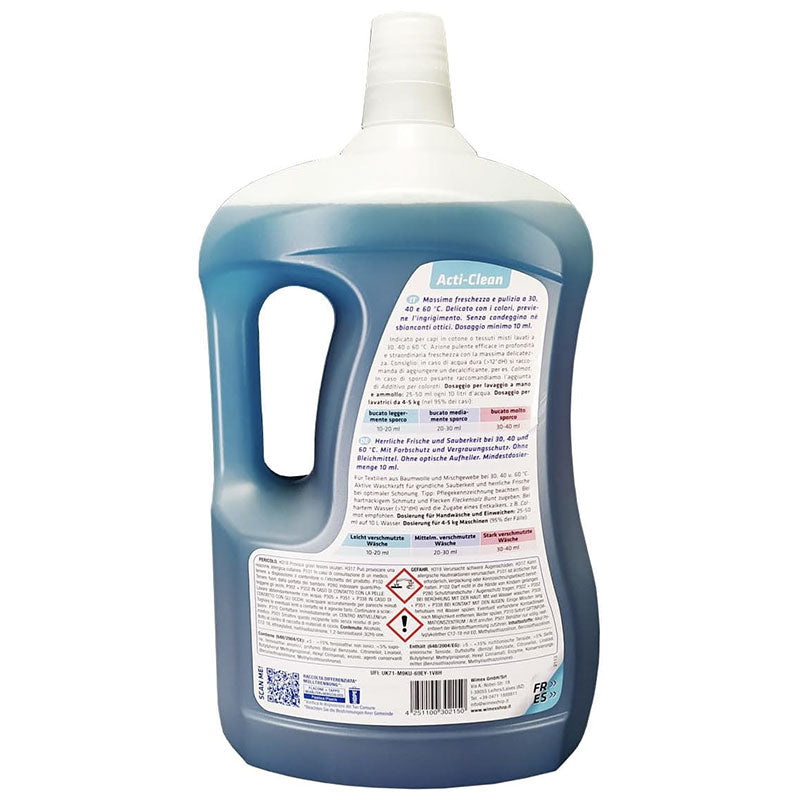 Acti-clean detersivo per bucato. Superconcentrato, con pallina dosatrice. 3 litri