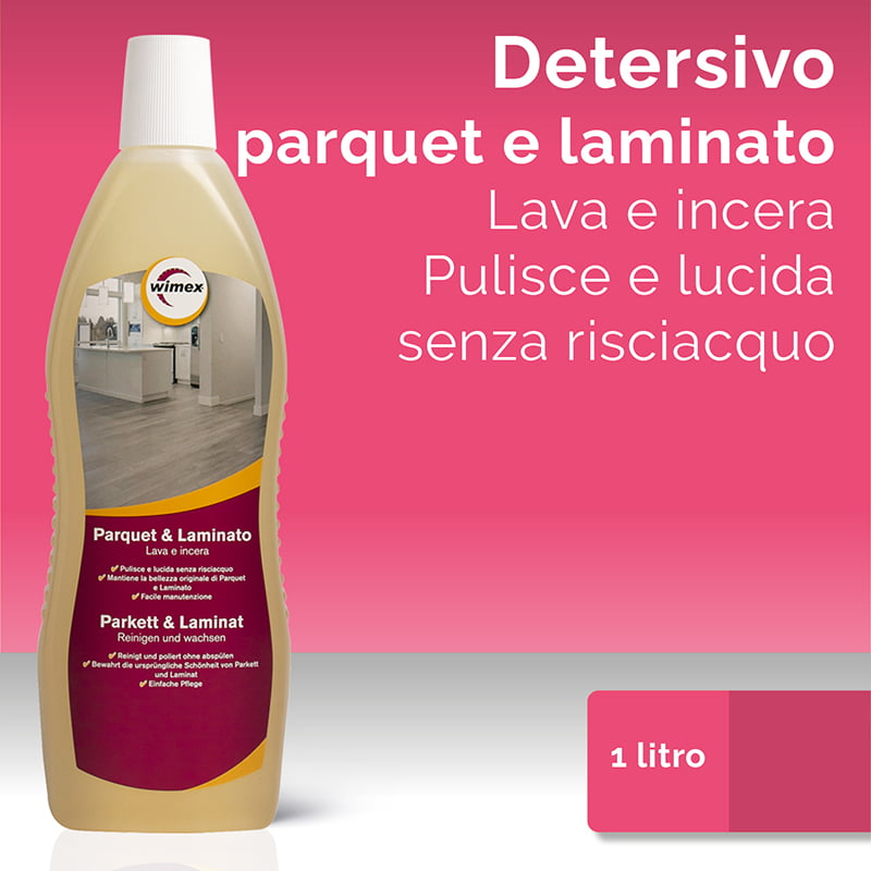 Detersivo pavimenti parquet e laminato. Lava e incera. 1 litro