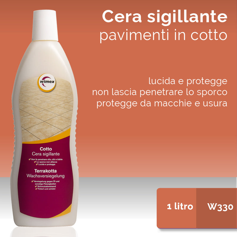 Cera sigillante per cotto - 1 litro. Protegge da sporco e macchie