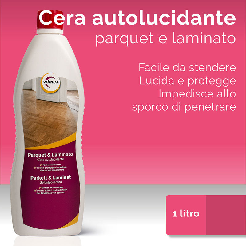 Cera pavimenti parquet e laminato. Autolucidante. 1 litro