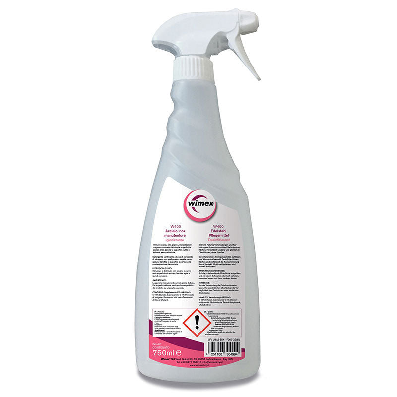 Detergente acciaio. Pulisce, lucida, igienizza. 750 ml