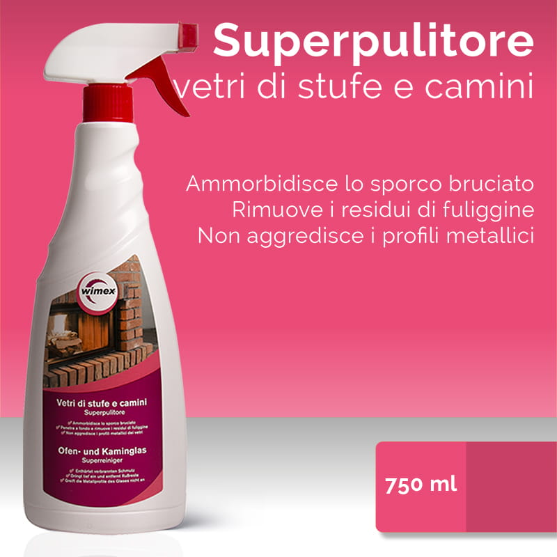 Superpulitore per vetri di stufe e camini. 750ml
