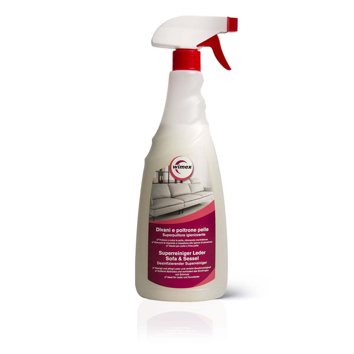 Detergente spray pulizia pelle - Divani, poltrone, abbigliamento. 750ml