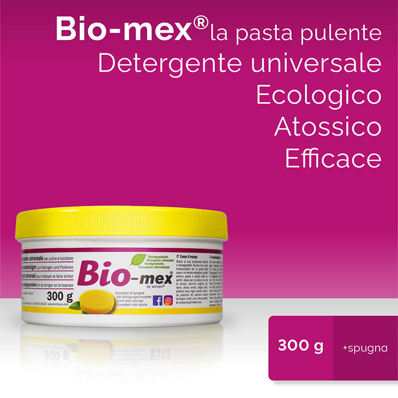 Kit "pulito sicuro" | Bio-mex detergente universale 300gr - Detergente igienizzante spray - Panno spugna Flip-mex 16x16cm